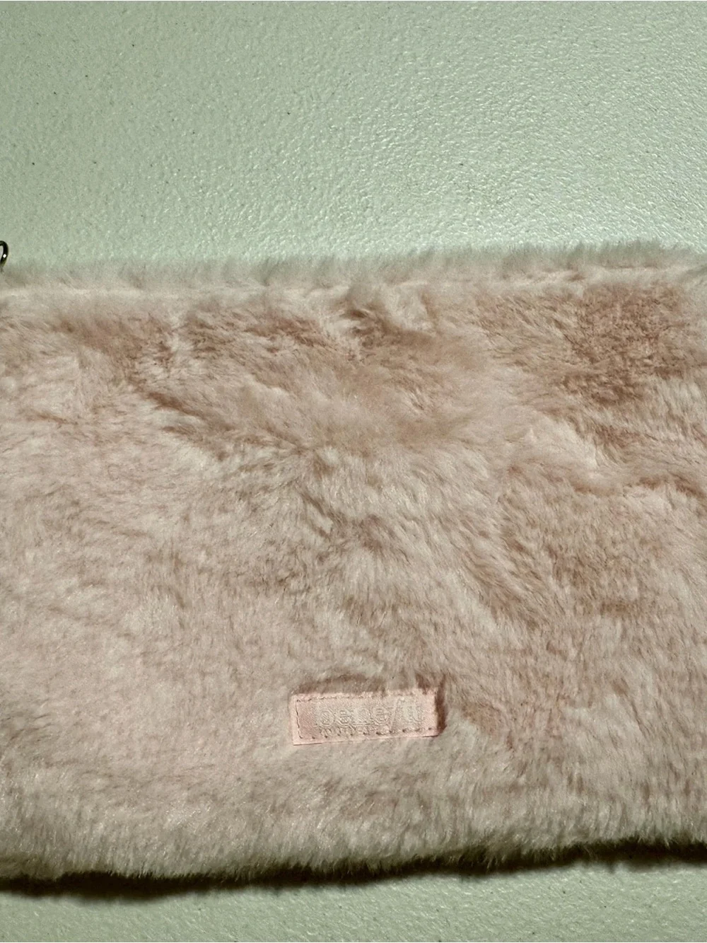 Benefit Blush Pink Faux Fur Clutch